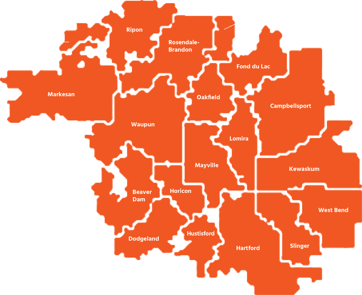 CESA 6 Southern School District Map