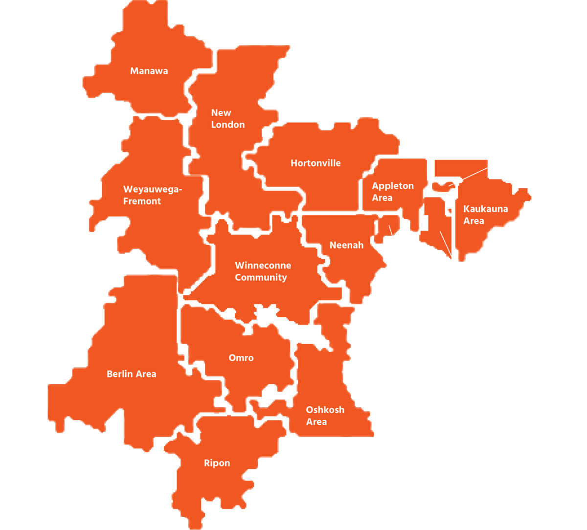 CESA 6 Northern School District Map