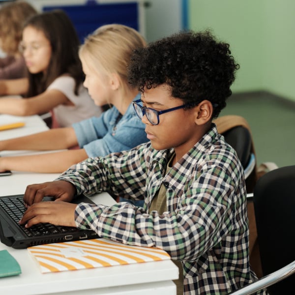 Children working on computers