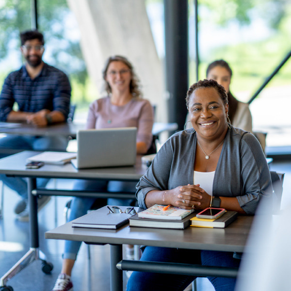 Adults sitting in a classroom