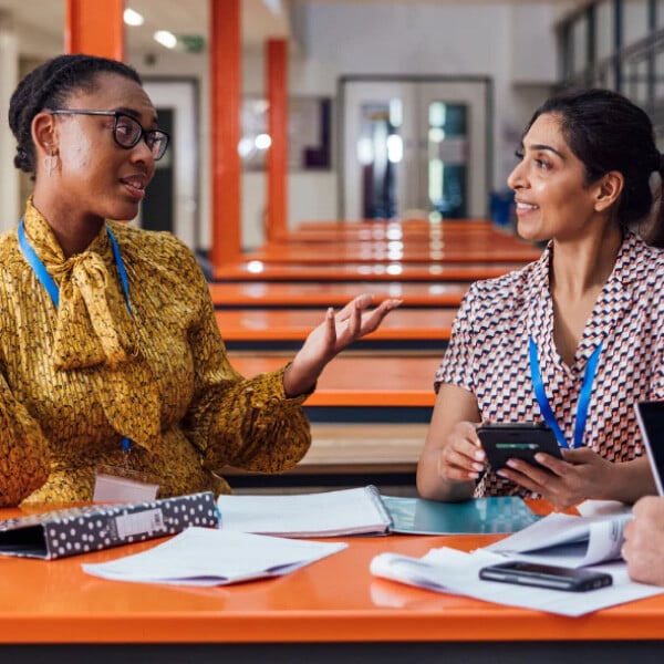 Two teachers talking