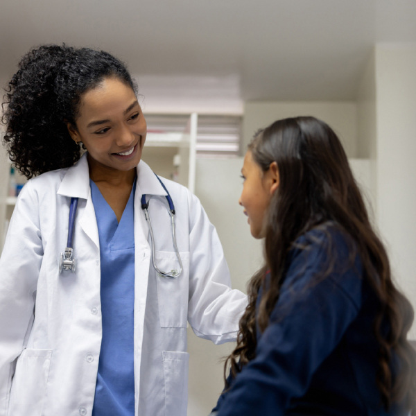 Nurse with student